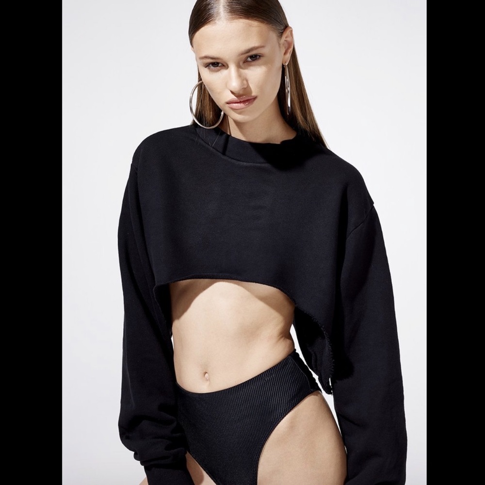 Swerve Cut Out Sweatshirt - Black